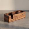 Espresso Pressing Station Walnut Wooden Waste Container Set Heavy Duty Portafilterfor Home