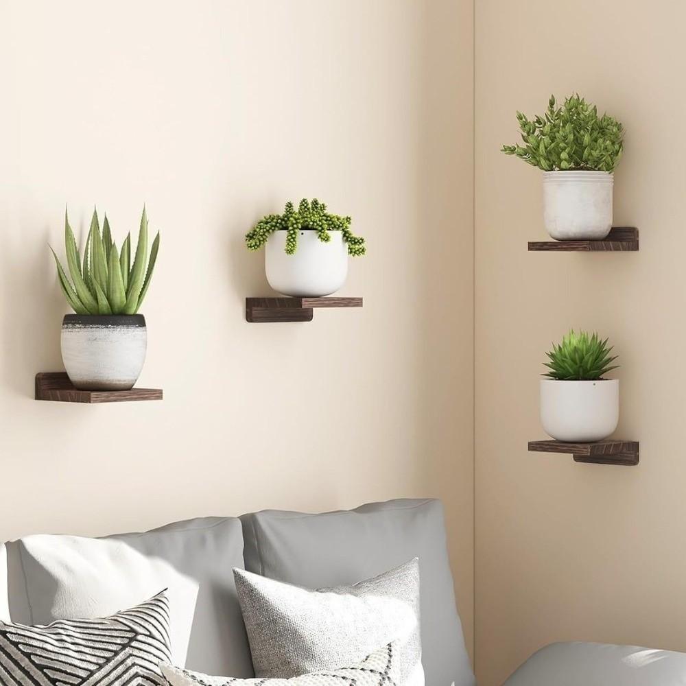 4 Stück Holz Wandmontierte Regale Einfache Pflanzen Blumentopf Tabletts Langlebige Blumenständer für die Küche