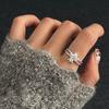 S925 Sterling Silver Korean Style Adjustable Open Ring for Women - Niche Light Luxury Trendy Colorfast High-End Feel