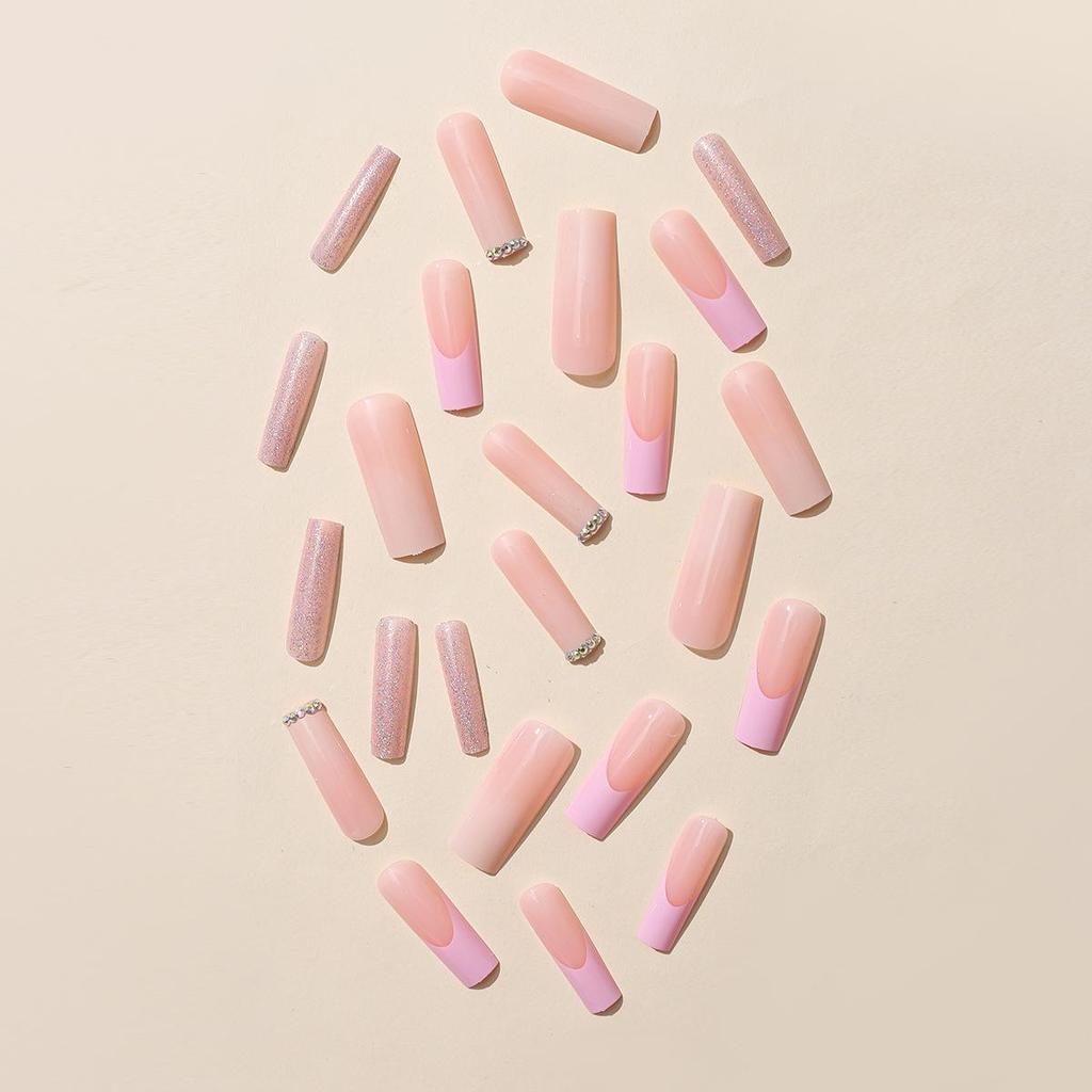 Extra-Long European & American French Style Rectangular False Nail Tips