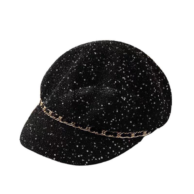 Hollow Breathable Leather Buckle Octagonal Hat Classic Woven Straw Hat Casual Versatile Literary Sunshade Painter Hat