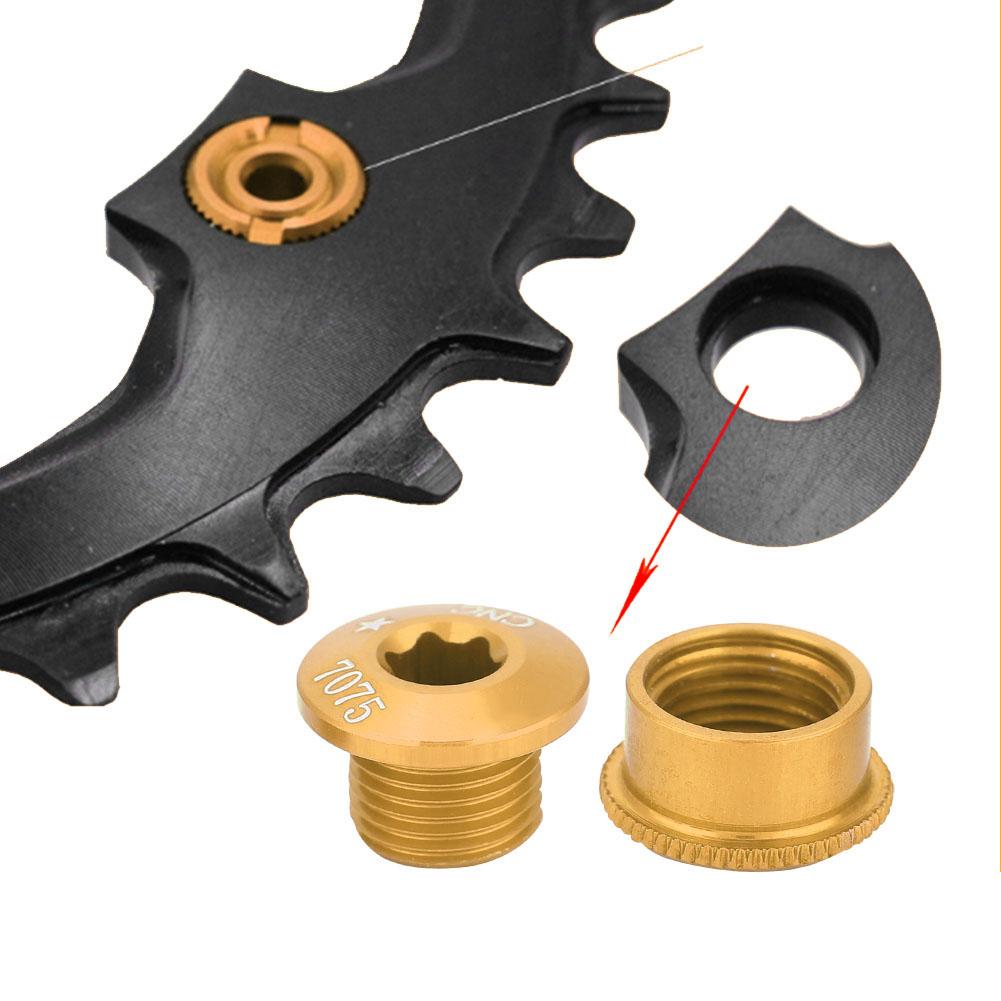 5Pcs Bicycle Bike Chainring Screw Chainwheel Bolt for Single Double Triple Speed(gold 5mm)