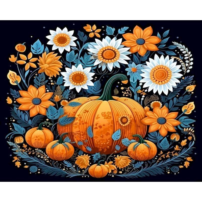 GATYZTORY Oil Painting By Numbers Handpainted Picture Drawing Pumpkin Flower Diy Crafts On Canvas Gift For Adults Home Garden