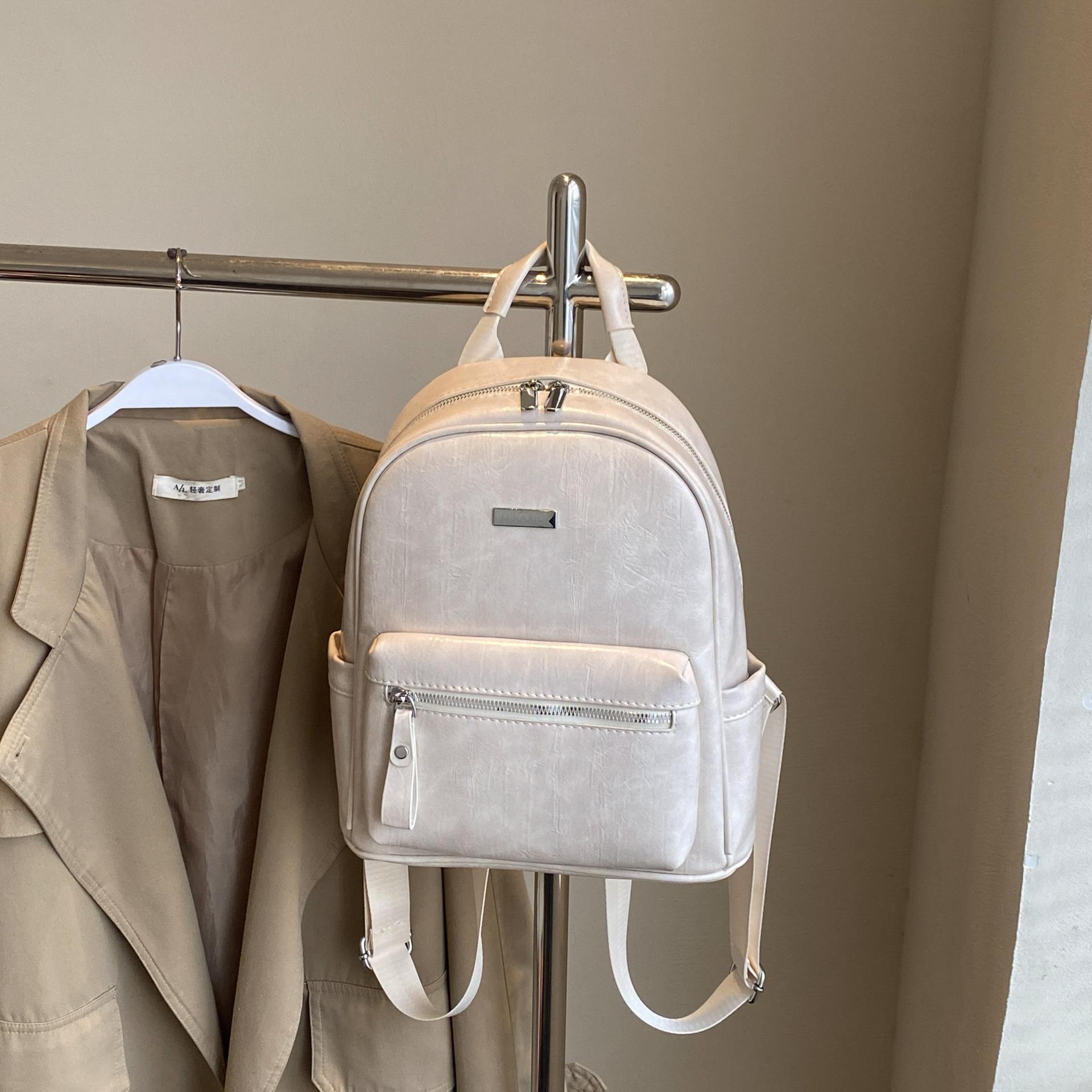

Backpack Women s 2025 New Fashion Simple Large Capacity Solid Color Trendy Bag Korean Version High Texture Foreign Style Handbag