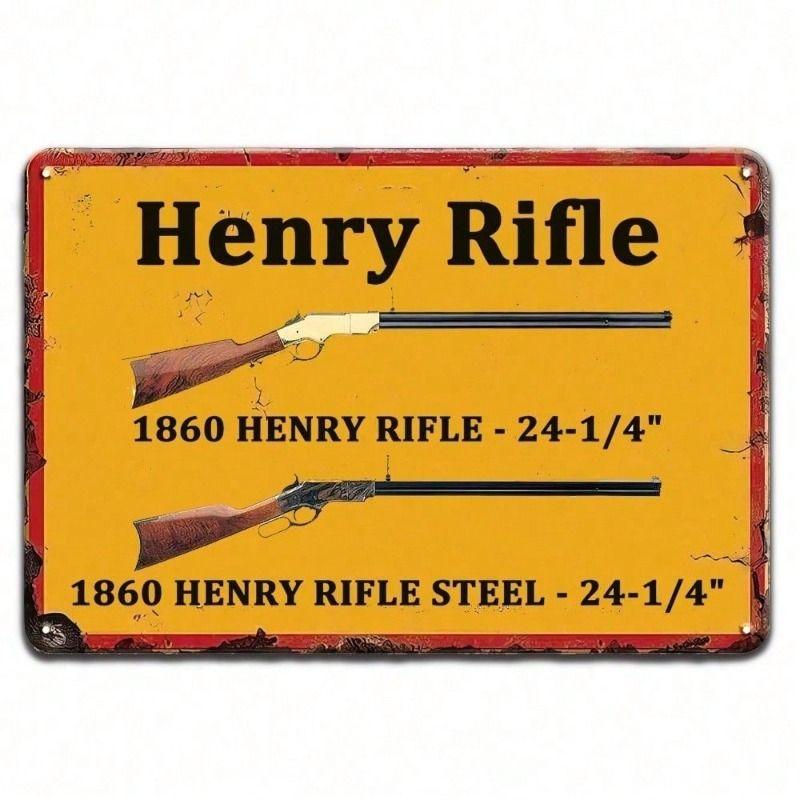 

Henry Rifle Vintage Metal Poster 8x12 inch Gun Wall Decor for Bar