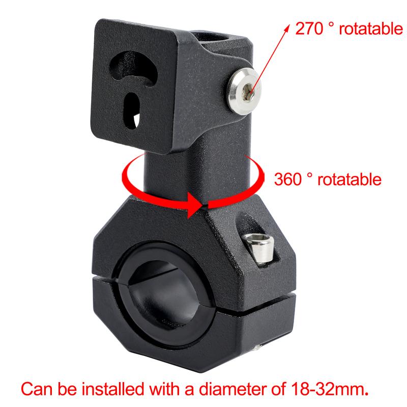 2x Aluminum Alloy Clamp Bracket Driving Fog Auxiliary Light Mounting 360 Degree Adjustment Horizontal Bull Bar Mounting Bracket