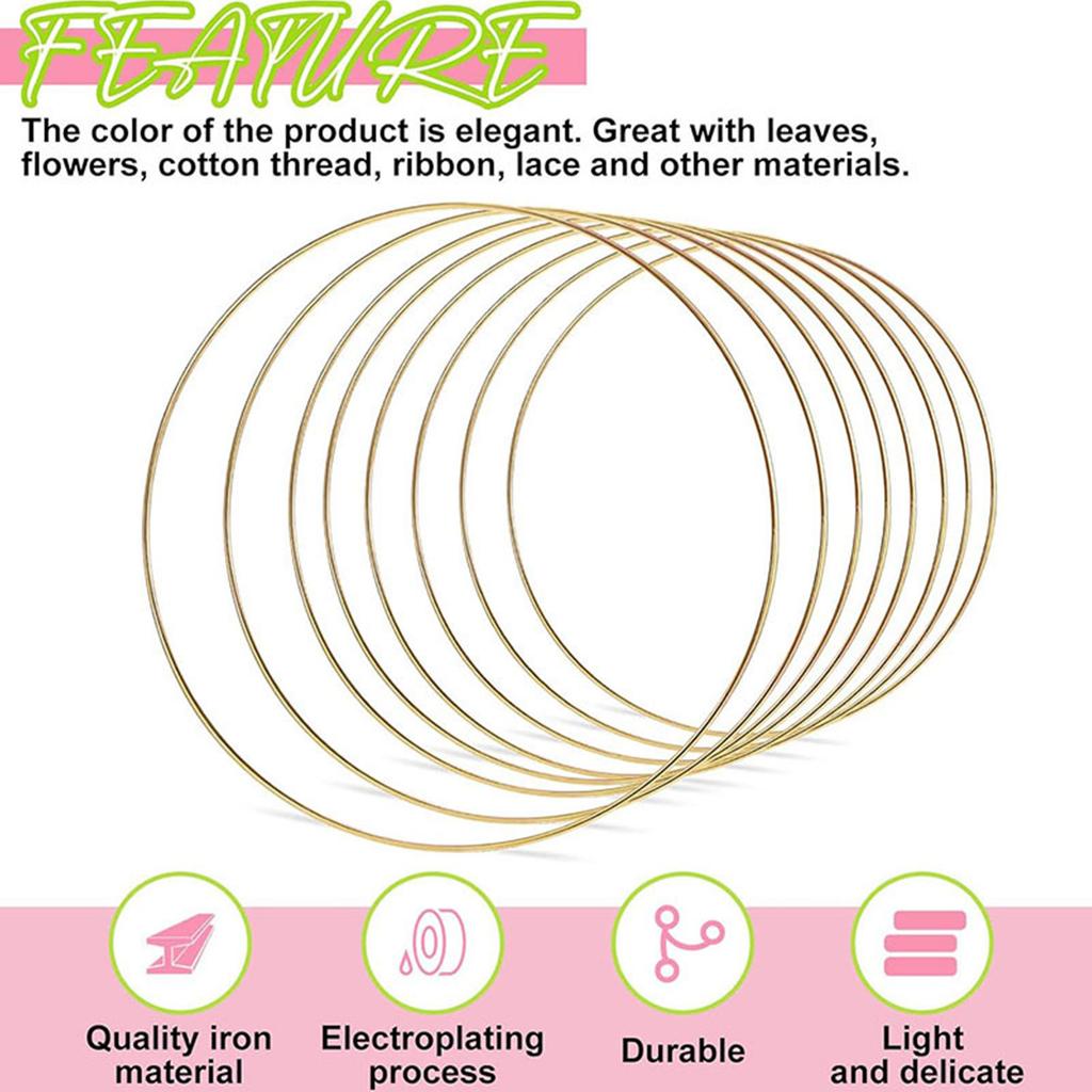 12" Flower Ring Hoop Wreath Hoop Durable Iron Frame Flower Hoop for Wedding Decoration Dream Catcher DIY Crafts Project