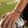 Cool Layered Wristband Sports Themed Braided Bracelet, Adjustable Hand Woven Rope with Personalized Fan Gift Ball Charms, Trendy Wrist Strap