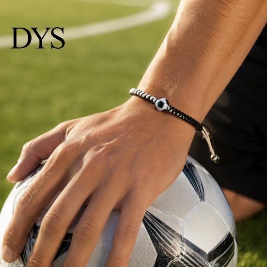 Cool Layered Wristband Sports Themed Braided Bracelet, Adjustable Hand Woven Rope with Personalized Fan Gift Ball Charms, Trendy Wrist Strap