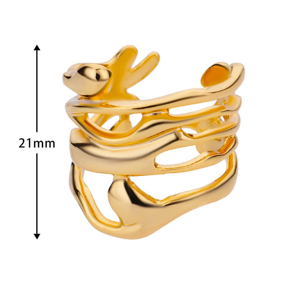 Stainless Steel Geometric Irregular Snake Ring