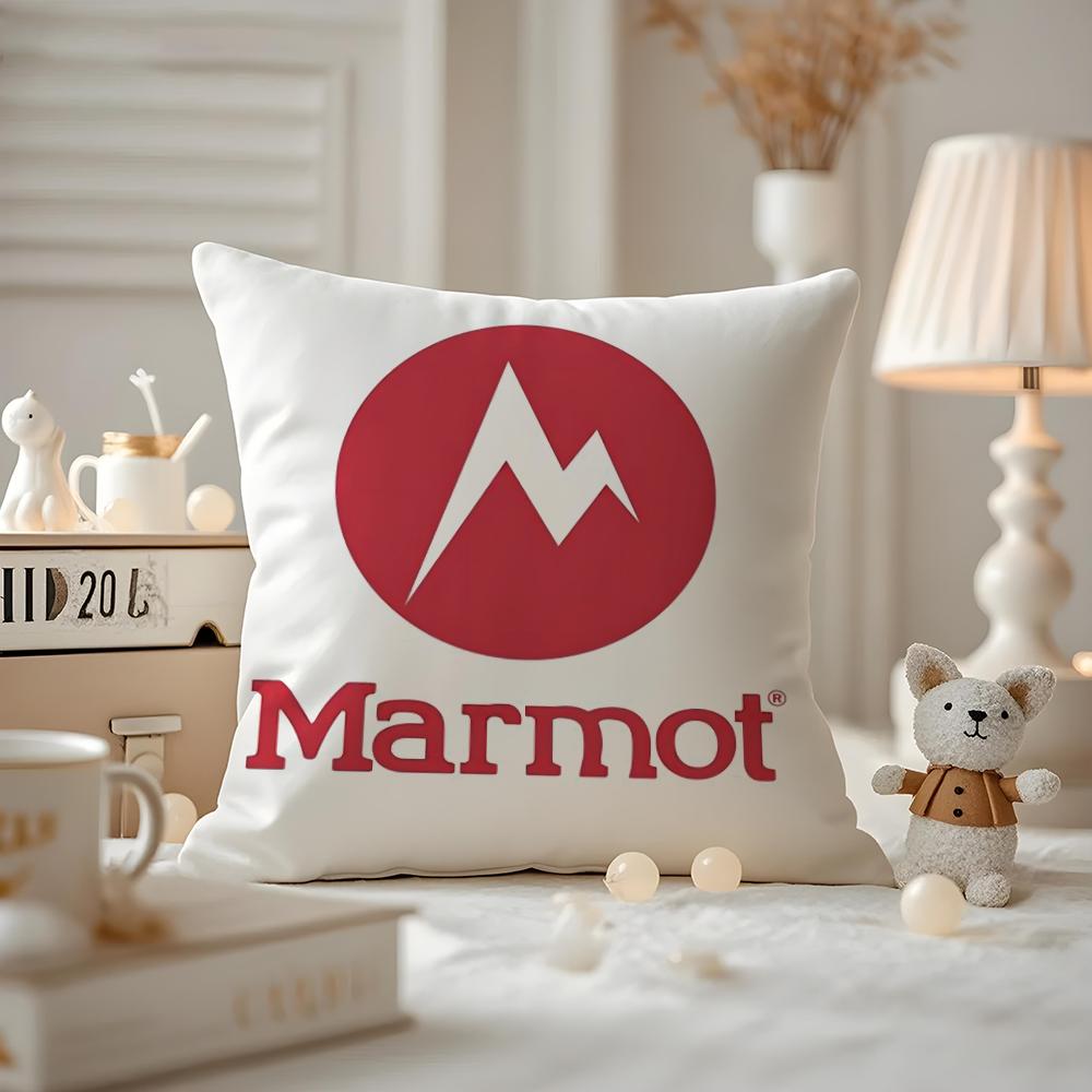 Cute Design M-Marmot Cushion Cover Anti-dustmite Pillowcase Invisible Zipper Silky Short Plush Sofa Cushion Cover