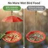 Mangiatoia per Uccelli a Ombrello Resistente alle Intemperie Protezione UV Bevitore d'Acqua per Uccelli Bird Watching