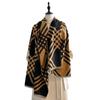 Black And White Line Plaid Scarf Women'S Winter High-End Sense Of Gold Temperament Imitation Cashmere Scarf