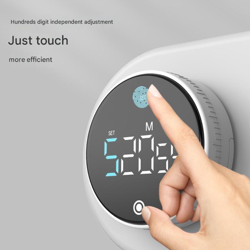 Quiet Operation Magnetic Timer with Mechanical Knob & Digital Display Easy to Carry for Office Meetings & Cooking