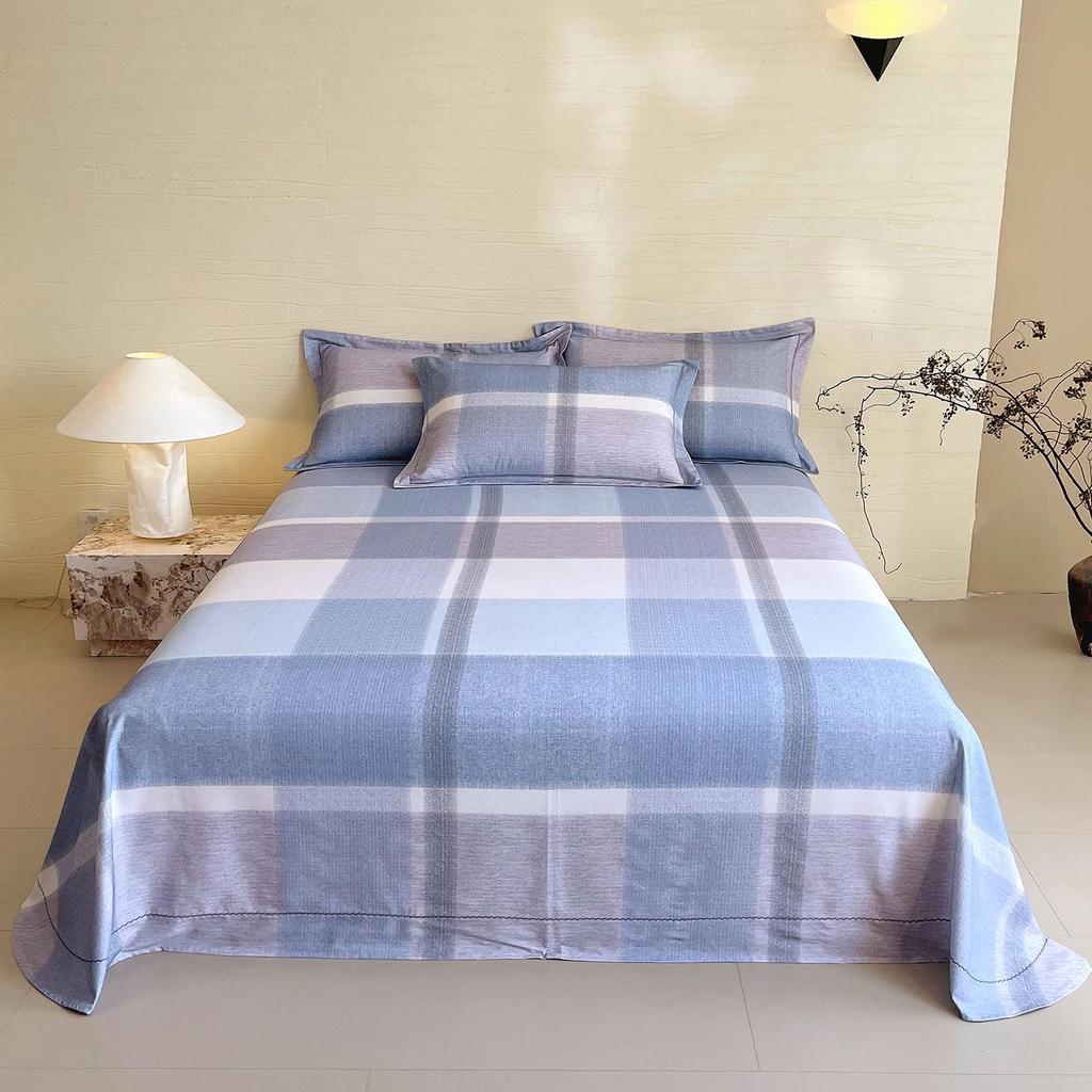 Premium 100% Long-Staple A-Grade Pure Cotton Satin Bed Sheet for Dorms