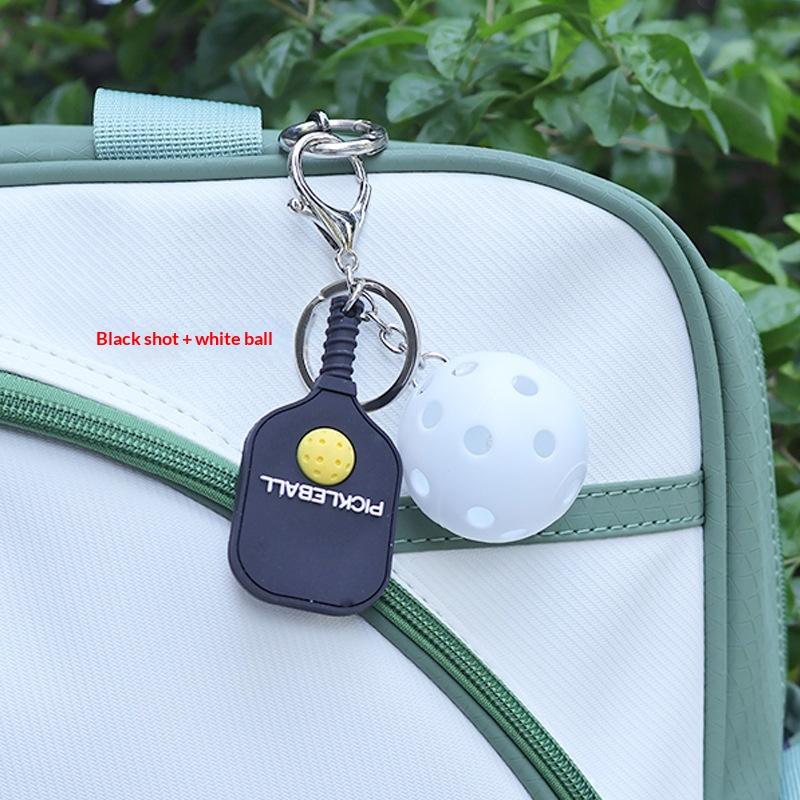 מחזיק מפתחות מתכת מחבט פיקלבול יצירתי מחזיקי מפתחות כדור גולף חלול צבעוני מעריצי כדור דינק מתנה למסיבה תליון לשקית מתנה