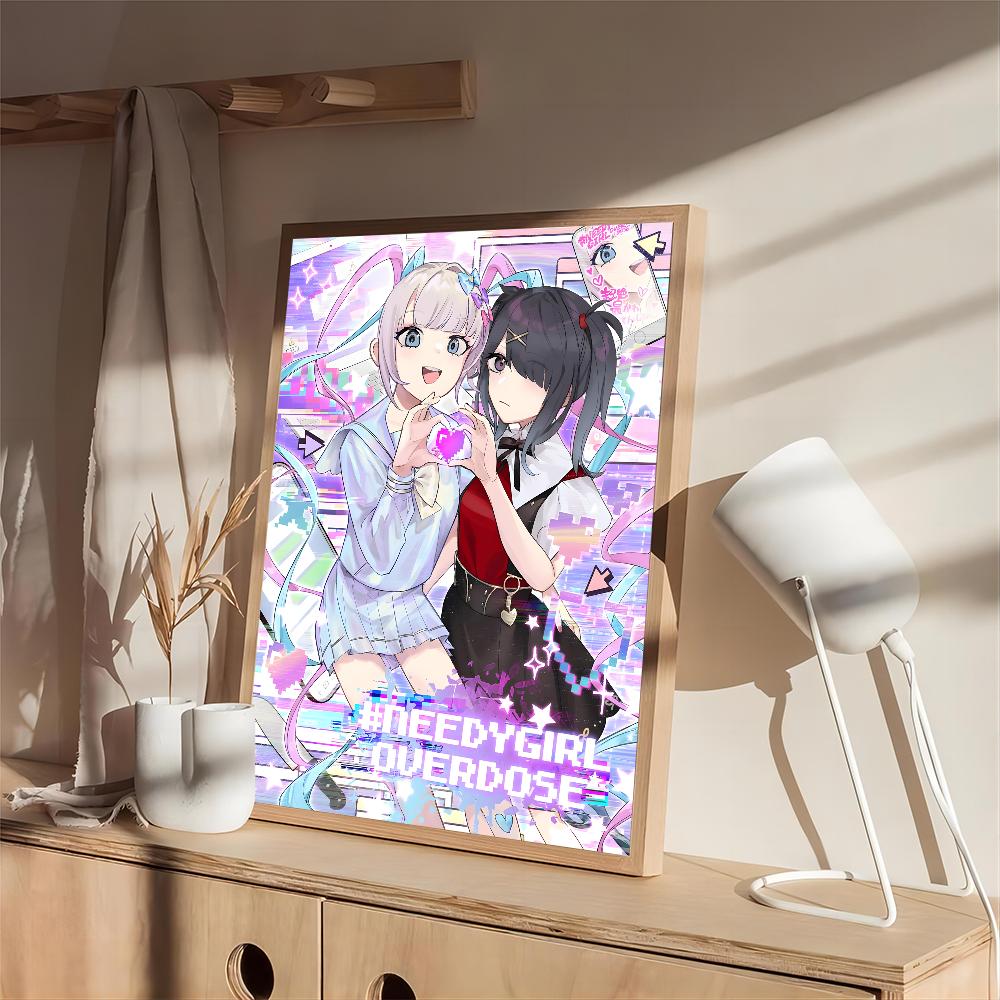 Needy Girl Overdose Game Self-adhesive Poster Fancy Wall Art Sticker for Living Room Bar Game Decorative Painting Aesthetic Art