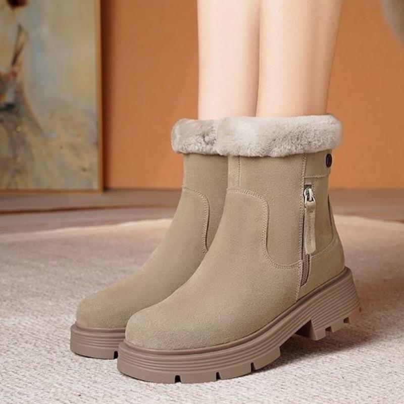 Fashion Round Toe Fleece-lined Women's Snow Boots Winter Platform Ladies Shoes Comfortable and Elegant Trend 2025 Goth Fashion Booties