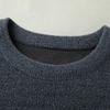 Men's Plus Size Fleece-Lined Chenille Round Neck Embroidered Sweater