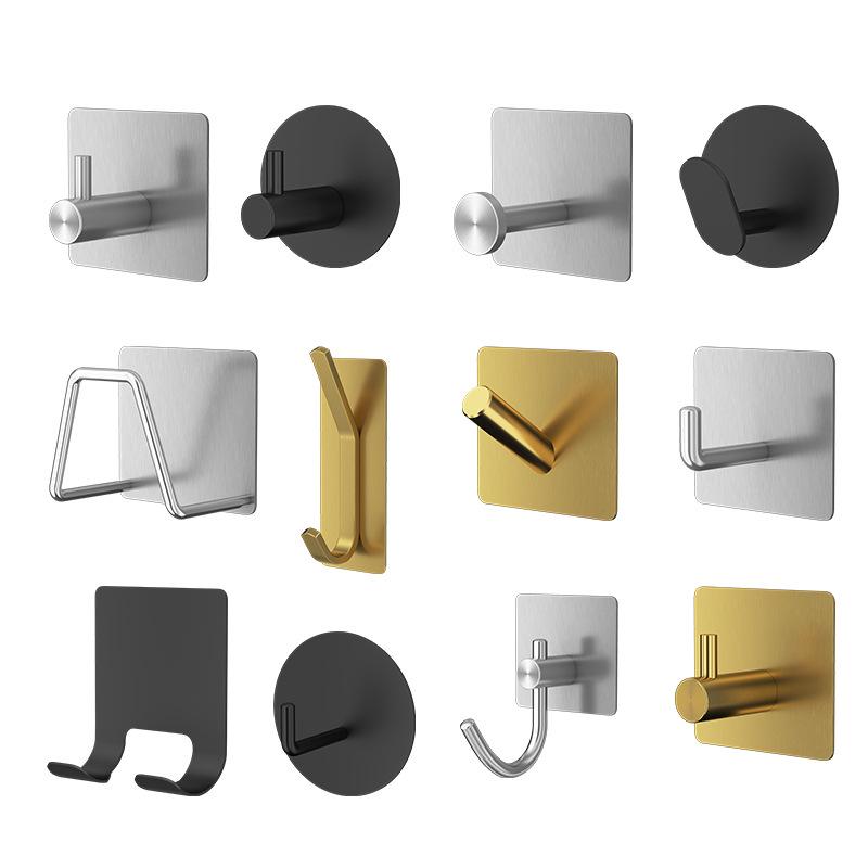 304 Stainless Steel Adhesive Hook, No-Drill Bathroom, Door, Kitchen, Coat & Hat Hook