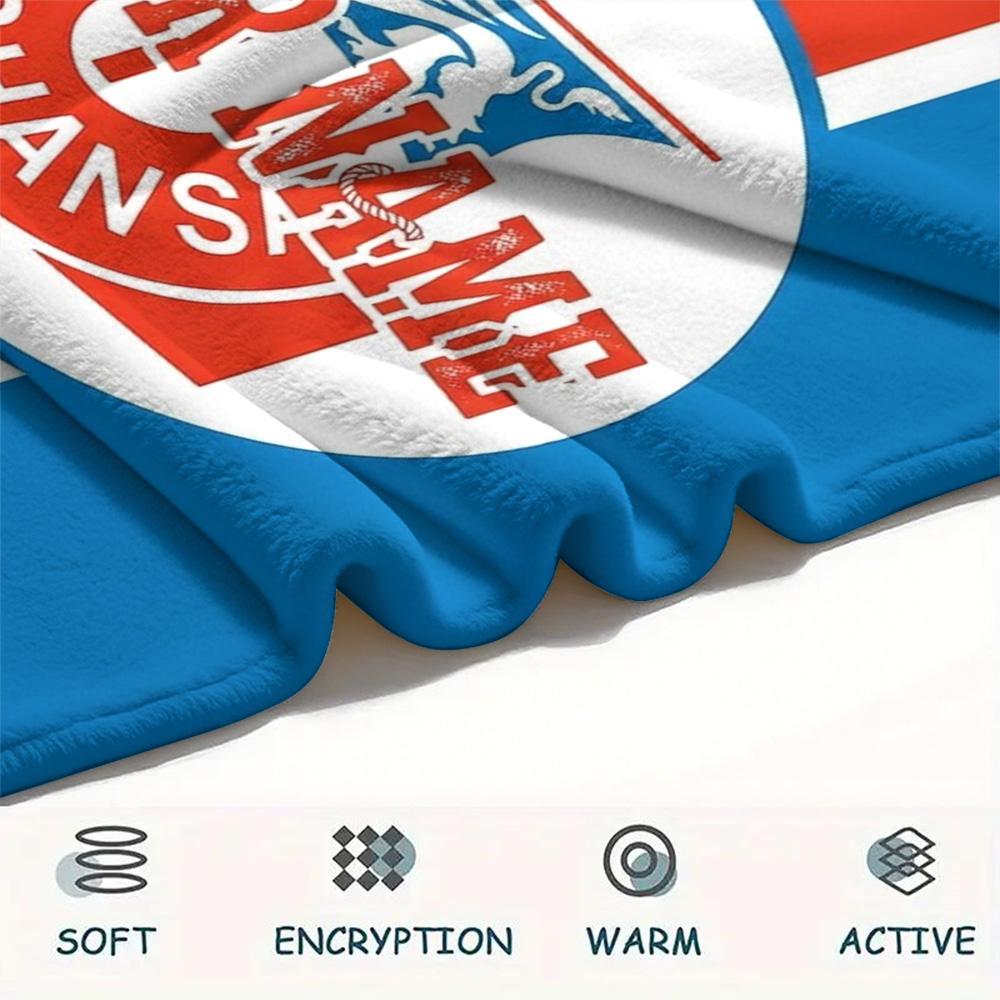1PC Fc Hans Crest Custom Name Patterned Flannel Blanket Suitable For All Seasons For Home Decor Warmth And Comfort Gifts Holiday Present