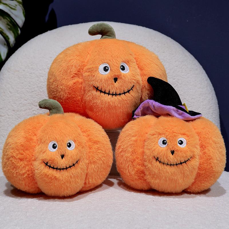 Halloween Theme Cute Hat Pumpkin Plush Toy Doll For Kids And Holiday Decor