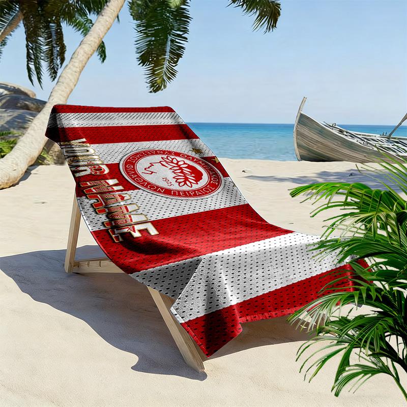Olympiacos F.C Print Beach Towel, Large Soft Quick Dry Towel for Beach Camping Swimming