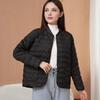 Damen Steppdaunenjacke Leichtgewicht Langarm Pufferjacke Knopfleiste Winteroberbekleidung mit Taschen