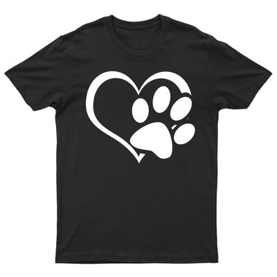 Paw Heart KIDS T Shirt Animal Lovers Dog Idea Funny Novelty Tee Top