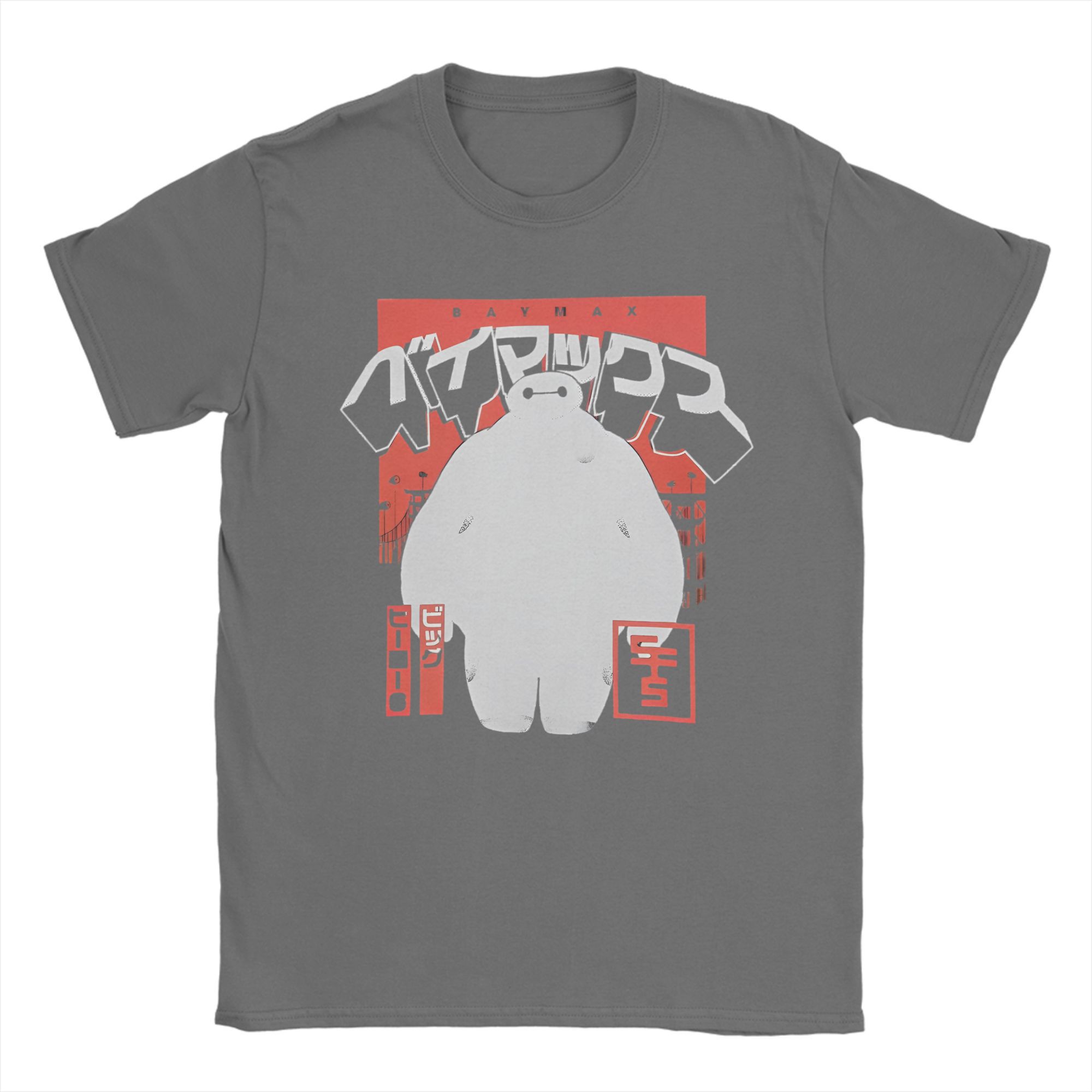 

Men s Big Hero 6 Japanese Baymax T Shirts Cute Pure Cotton Tops Funny Short Sleeve Crew Neck Tees Classic T-Shirts 4XL