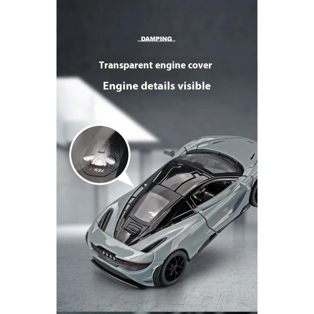 1/32 Mclaren 765LT Supercar Series Metal Alloy Diecast Model Car Fine Decorative Ornaments DIY Self Designed Gifts for Boyfriend