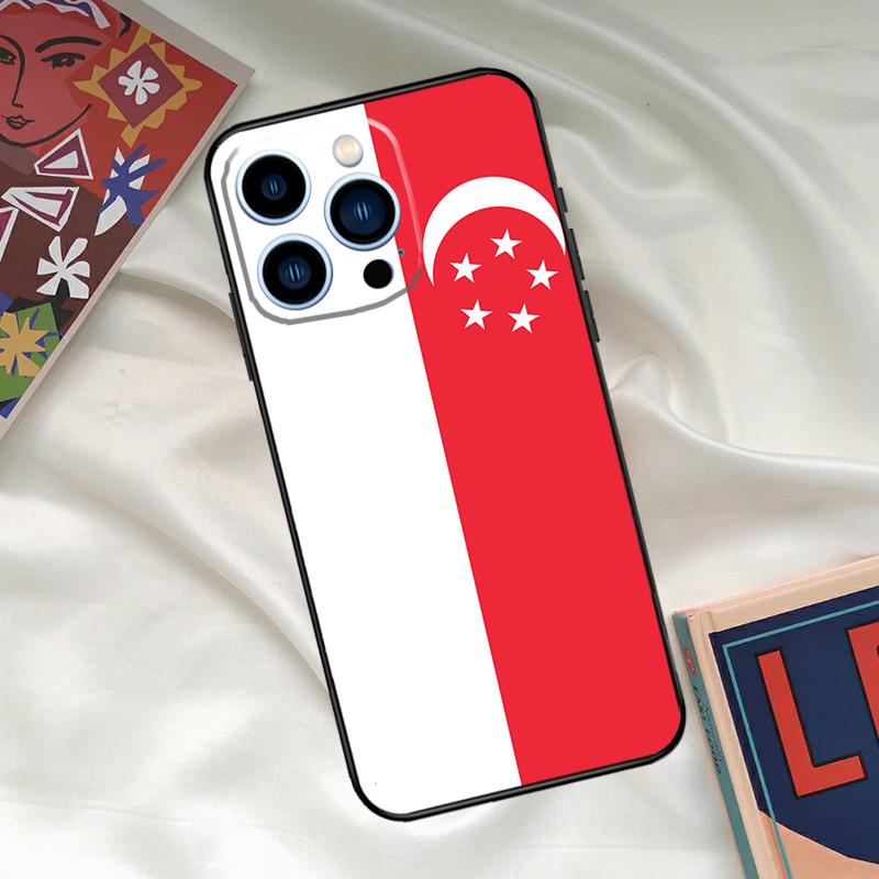 Singapore Flag Phone Case For iPhone 17 16 15 13 12 11 14 Pro Max 16 Plus 12 13 Mini 16e 17 Air Funda Cover