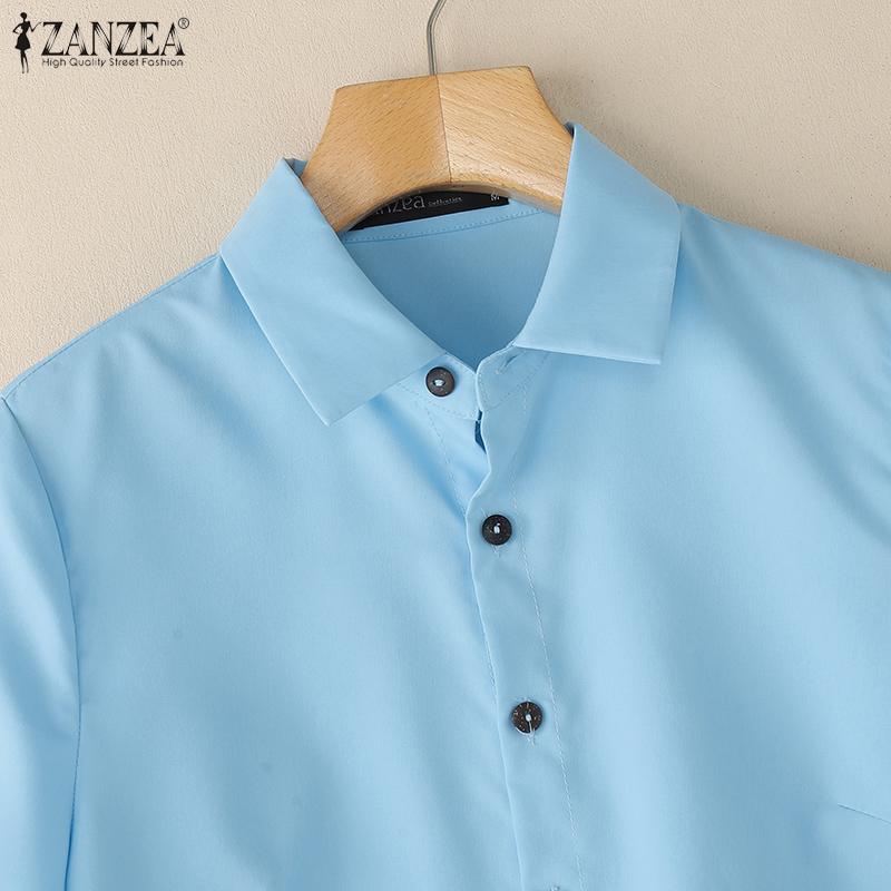 ZANZEA Blusa de Manga Corta para Mujer y Faldas Largas Conjuntos de Traje de Dos Piezas de Verano