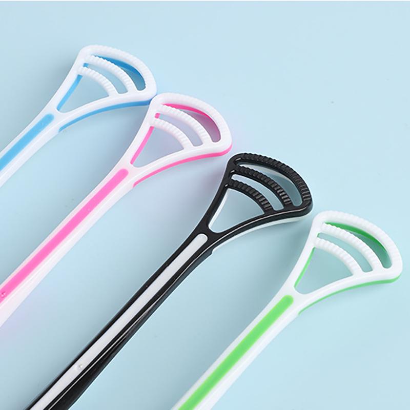 1Pcs Silicone Tongue Scraper Ergonomic Handle Double-Sided Fresher Breath Tongue Cleaner Oral Hygiene Tool