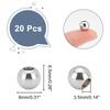 Tarnish Resistant Round 202 Stainless Steel Beads, Stainless Steel Color, 8x6.5mm, Hole: 3.5mm