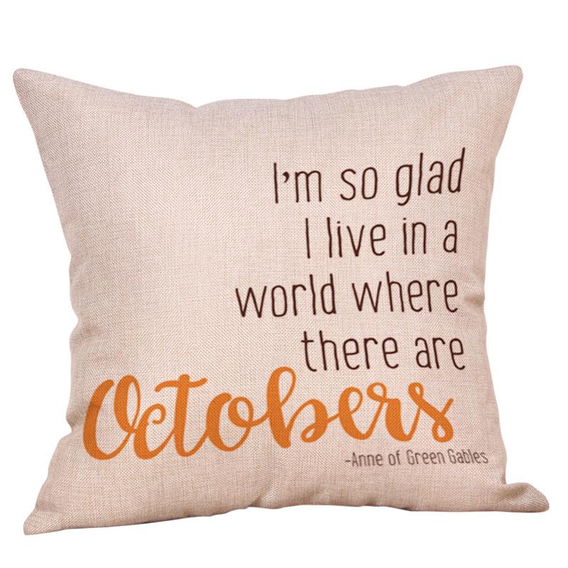 Thanksgiving Pattern Cushion Cover: Festive Print Pillow for Home and Sofa 45x45cm