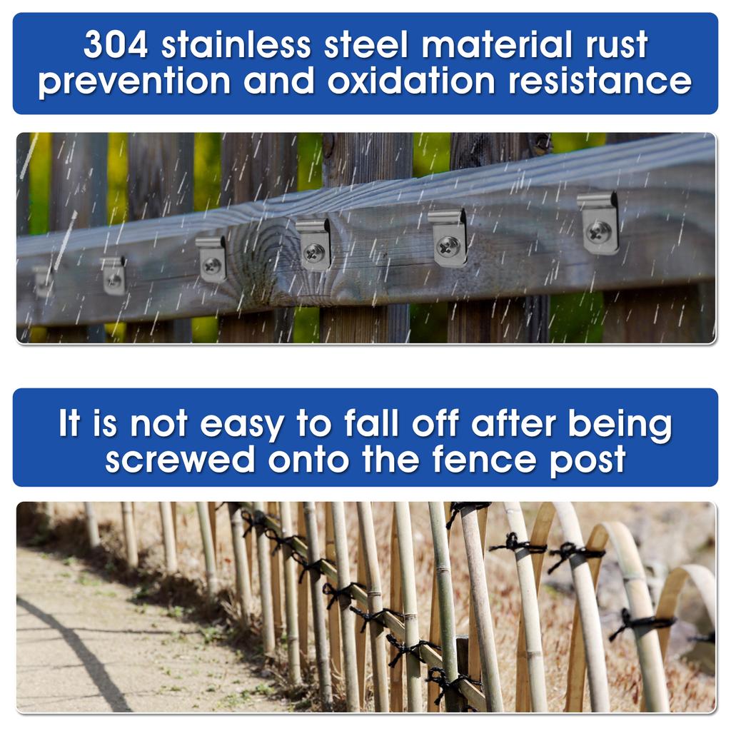 200 seturi de cleme cușcă de sârmă cleme de fixare pentru gard de sârmă de rezistență cleme pentru cleme de gard de grădină din oțel inoxidabil