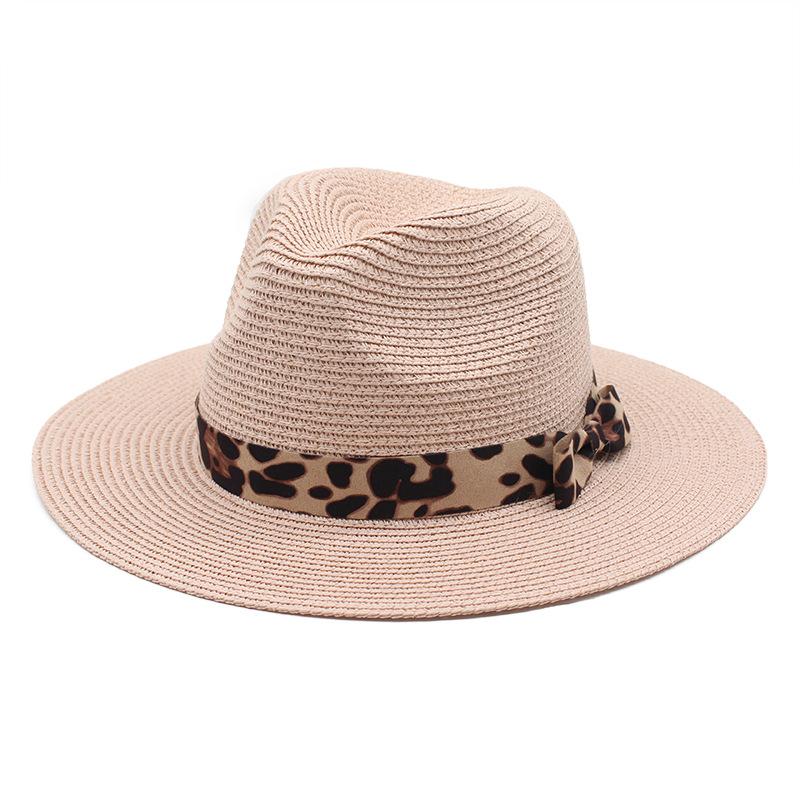 Spring/Summer Panama Hat Yellow Belt Accessories Straw Top Hat Beach Breathable Casual Jazz Hat Straw Hat