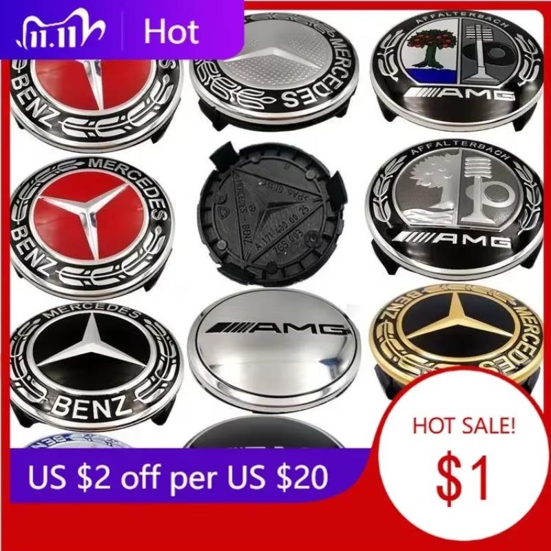 Car Sticker For Mercedes Benz 4 Pieces/Set 75mm For Mercedes Benz AMG W203 W206 W220 W205 W211 W212 Car Wheel Center Hub Caps Be