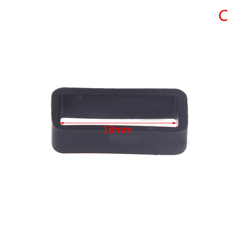 7 Mărimi Negru Silicon Curea Ceas Inel de Reținere Buclă Cauciuc Inel cu Cataramă 14-26Mm