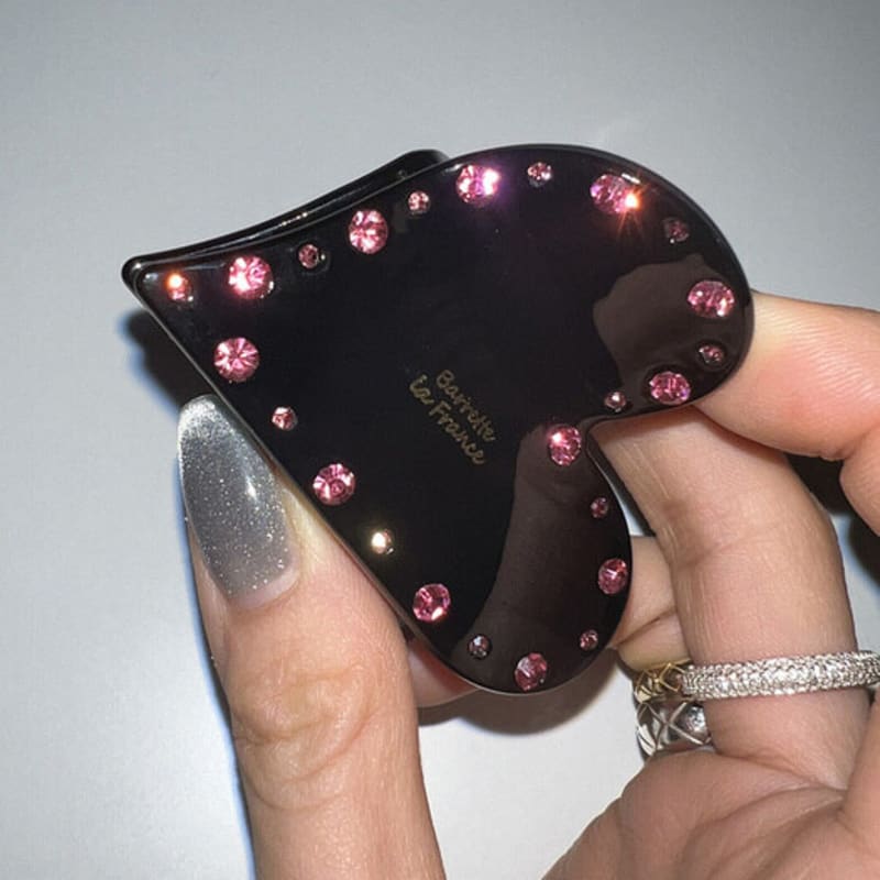 

mosxe (black)Stone heart hair-clip black