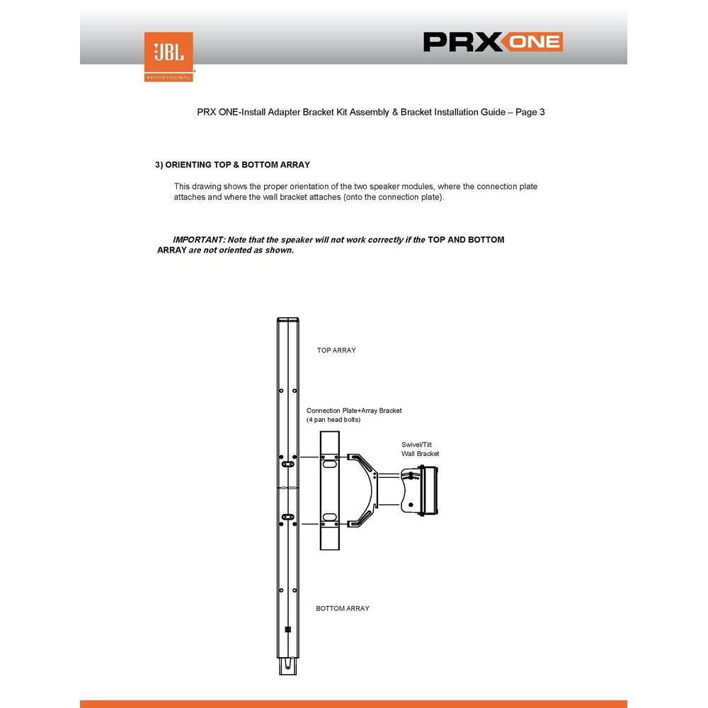 JBL PRX ONE Professional Mounting Bracket and Adapter Kit