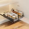 Yousheng Pull Out Cabinet Organizer Fixed with Adhesive Nano Film Punch-free Heavy Duty Slide Out Pantry Shelves Sliding Drawer Pantry Shelf