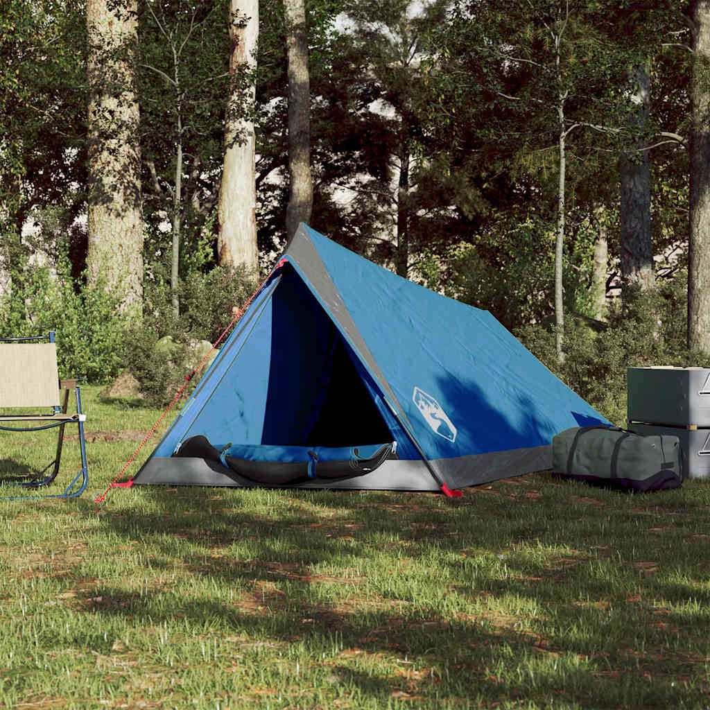 2 Person Camping Tent Blue Waterproof