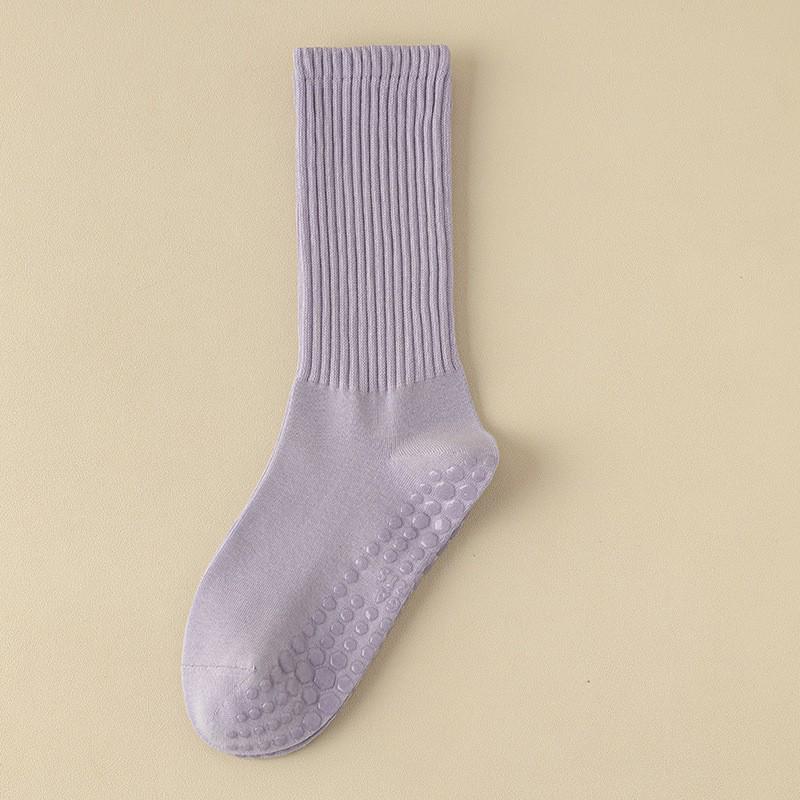 Women's Non-Slip Mid-Calf Yoga & Pilates Socks - Professional Indoor Sports & Fitness Wear for Spring/Summer