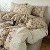 4pcs Vintage Lace Style Bedding Set Nordic Floral Duvet Cover Set Flat Sheet Twin Double Size Bed Sheet Set For Bedroom Decor