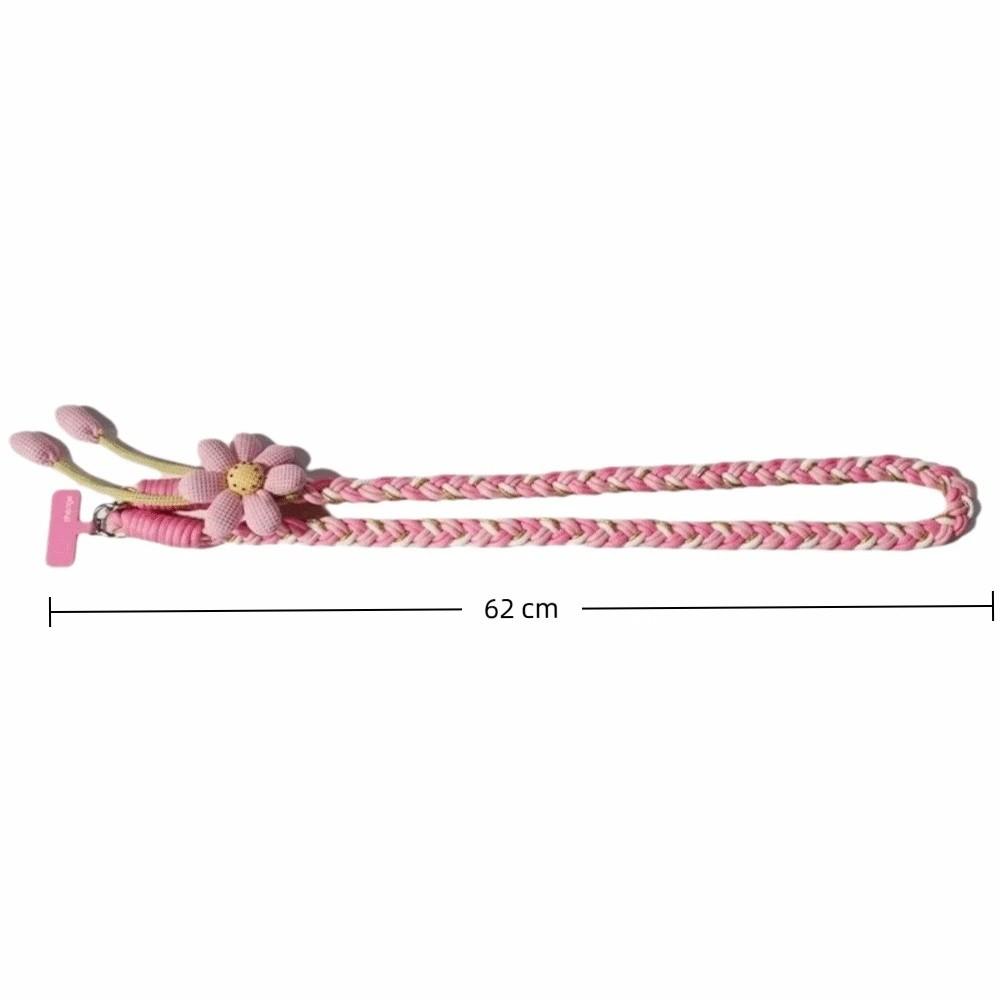 Detachable Flowers Phone Lanyard Cross-body Phone Woven Chain Crossbody Phone Charm  Activity