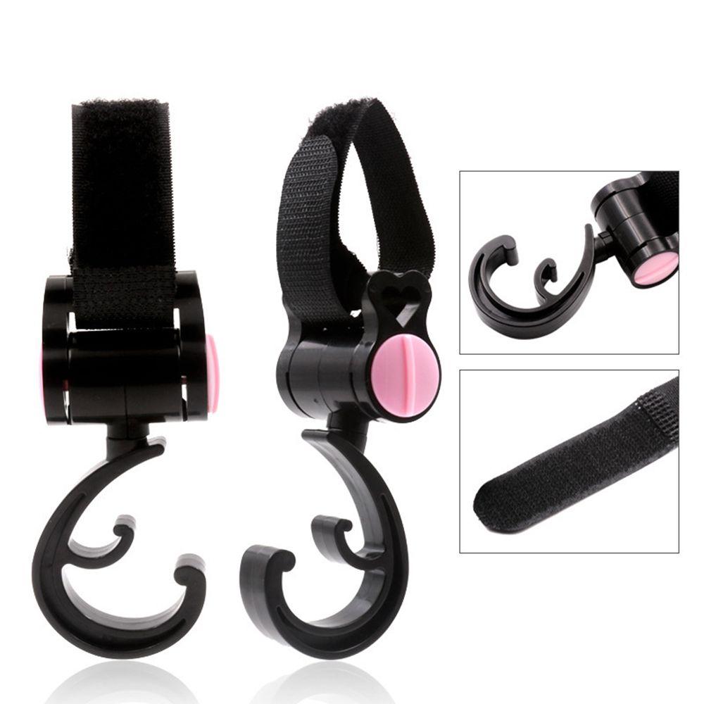 2PCS Protable Rotate 360 Degree Organizer Bag Clip Stroller Hooks Cart Hook Baby Bag Hanger