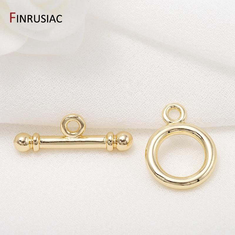 Supplies For Jewelry 14K Gold Plated Toggle OT Clasps For DIY Bracelets Necklaces Findings End Clasps Connectors Hooks Wholesale