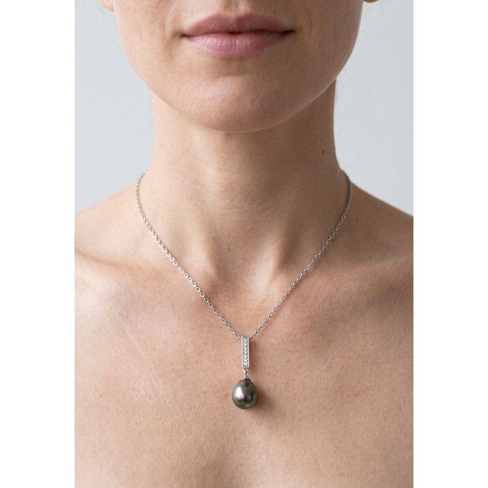 Collier - PEARLS & COLORS - Pearls & Colors - Perle de culture de Tahiti 8-9 mm - Argent 925 - Qualité A+